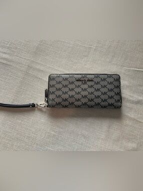 Michael Kors Gray MK Monogram Wristlet Clutch
